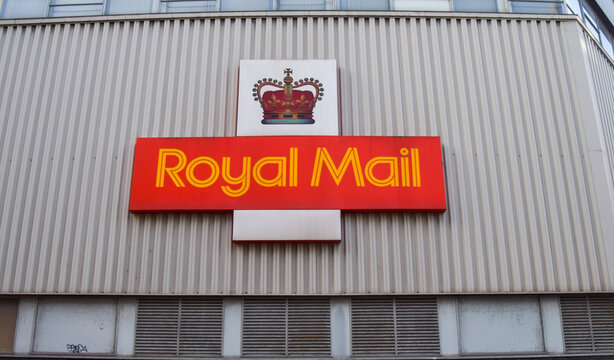General view of the sign at Royal Mail, on January 24 2024 in London, UK