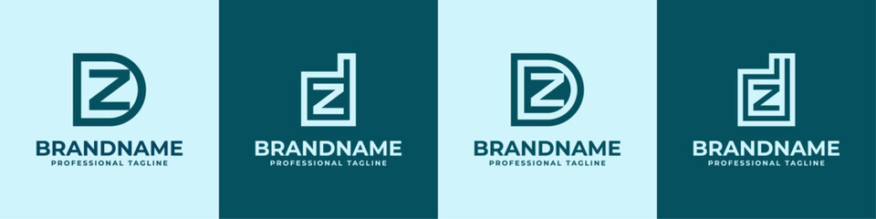 Modern Initials DZ Logo, suitable for business with DZ or ZD initials