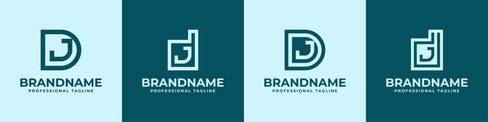 Modern Initials DJ Logo, suitable for business with DJ or JD initials