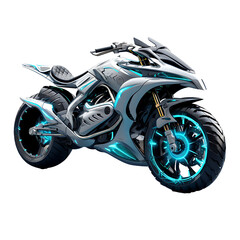 Electric future motorcycle on transparent background PNG