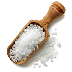 Fototapeta na wymiar Scoop of gourmet sea salt isolated on a white background