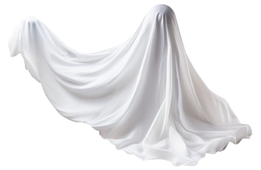 White Halloween Ghost sheet isolated on transparent background PNG