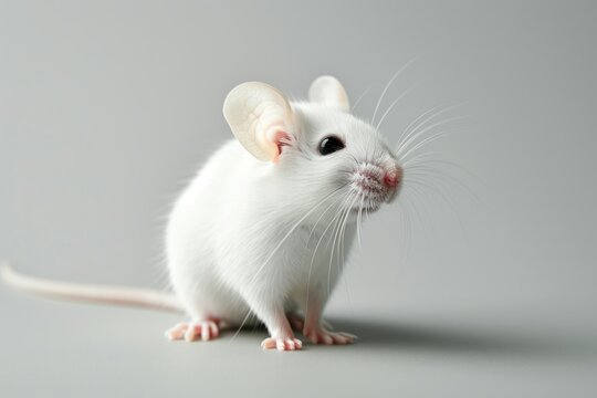 A white Mouse standing in solid background