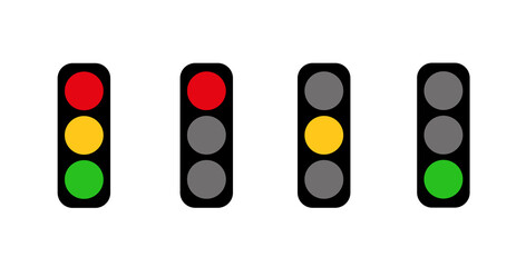 Traffic lights isolated on white illustration