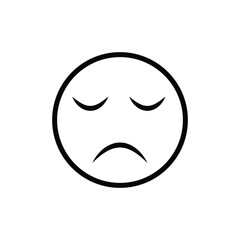 Sad emoji face flat style icon vector design 6  5 6 5