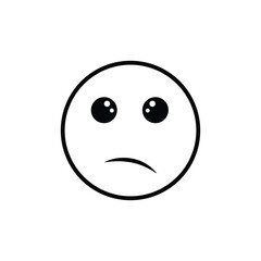 Sad emoji face flat style icon vector design 0  9 0