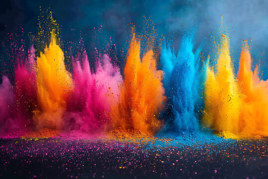 Holi is a popular and significant Hindu festival celebrated as the Festival of Colours, Love and Spring with people throwing different colors of powder paint in the air	