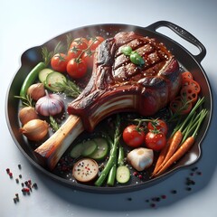 Delicious Grilled Barbecue Tomahawk Beef Steak