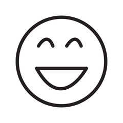 happy line icon. Happy Emoji Faces Vector Icon for Apps and Websites
