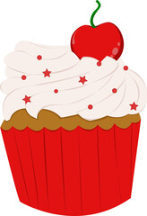 Cup cake with cherry topping