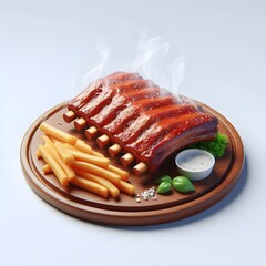 Delicious Grilled Barbecue Beef Ribs Steak