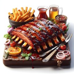 Delicious Grilled Barbecue Beef Ribs Steak