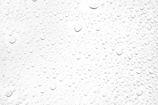 Isolated water drops against transparent background.