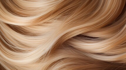 Naklejka premium Brown and cream-colored hair that is wavy and shiny. generative AI