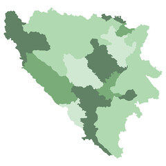 Fototapeta na wymiar Bosnia and Herzegovina map. Map of Bosnia and Herzegovina in administrative provinces in multicolor