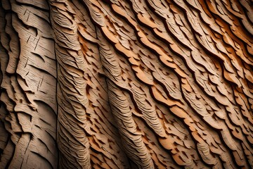 Textured tree bark with intricate patterns