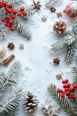 Fototapeta na wymiar Snowy Celebration: Festive Holiday Background for Christmas and New Year Greeting Card