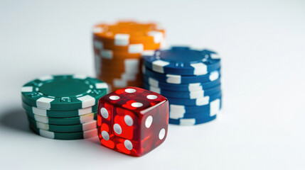 casino dice and poker chips
