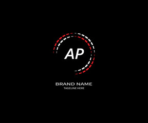 AP LETTER LOGO ONE BLACK BACKGROUND