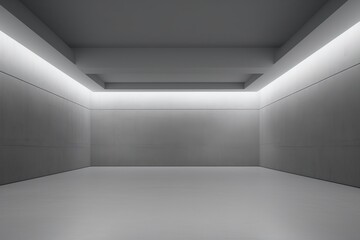 Obraz premium Gray concrete empty interior with blank wall for your text or product product presentation with copy space, room mockup