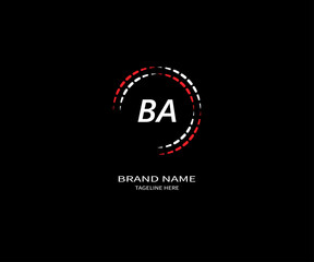 Fototapeta na wymiar Abstract BA letter logo Design. With black background.