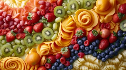 Fruit Rainbow Wallpaper: A Bright and Beautiful Image for Your Device, generative ai