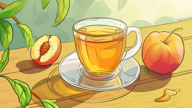 Ginger Peach Tea cartoon