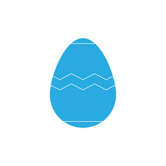 Turquoise easter egg with wide zigzag. Vector illustration