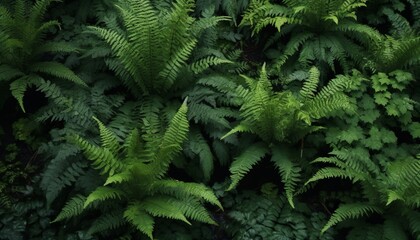 Green Ferns Flourish, Nature’s Beauty Unleashed Boldly, generative ai - obrazy, fototapety, plakaty