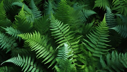 Fototapeta na wymiar Emerald Haven: Where Green Ferns Gracefully Reside, generative ai
