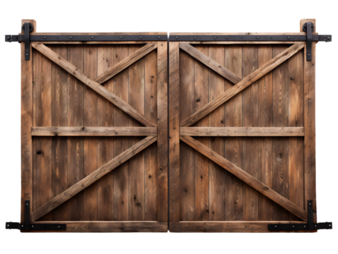 Sliding Barn Door, isolated on a transparent or white background