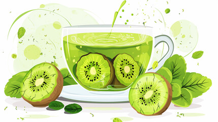 Kiwi Green Tea cartoon