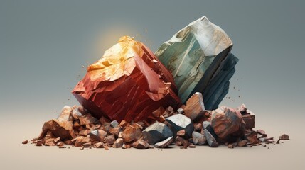 minerals extracted in a rare earth mine, showcasing the unique geological composition of these valuable materials. - obrazy, fototapety, plakaty