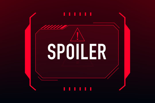 Spoiler and warning red frames. Vector HUD interface caution message holograms, warning and attention dangers. Security technology background. Vector illustration