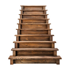 Old wooden stairs isolated on white background