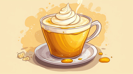 Golden Honey Latte cartoon