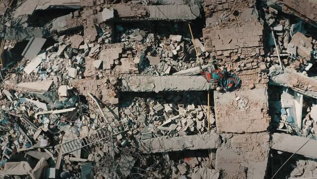 Aerial view of Hatay and Gaziantep earthquake 4k. Turkey Earthquake 2023