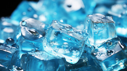 Closeup ice cubes texture