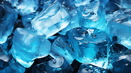 Closeup ice cubes texture - obrazy, fototapety, plakaty