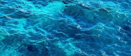 Fototapeta na wymiar Blue water surface texture background
