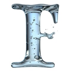 Letter F Water Liquid Aqua Character Generative AI