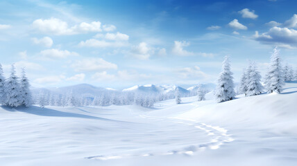 Fototapeta na wymiar Abstract blue winter snow forest background