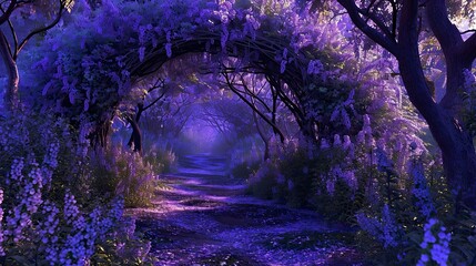 Enchanted Night in a Floral Bower of Lavender Bliss
