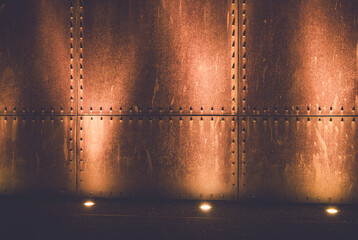 Illuminated Rusted Metal Panels 