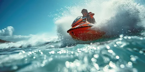 Foto op Canvas Jet ski surfer in action © piai