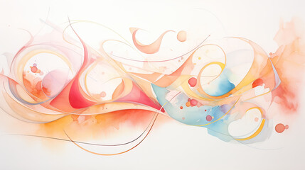 Whimsical Modern Watercolor Swirls Abstract Delight Background Ai Generative