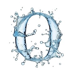 Letter O Water Flowing Aqua Character Generative AI