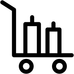 Luggage Trolley Vector Icon