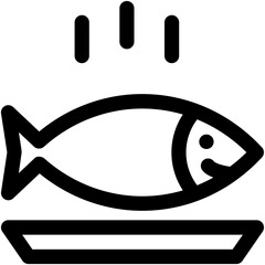 Roast Fish Vector Icon