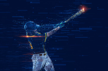 Baseball player. Game day. Download a high resolution photo to advertise baseball games in sports betting. - 718152950